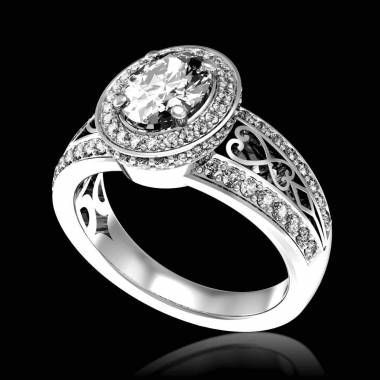 Verlobungsring mit Diamant in Weissgold Tsarine