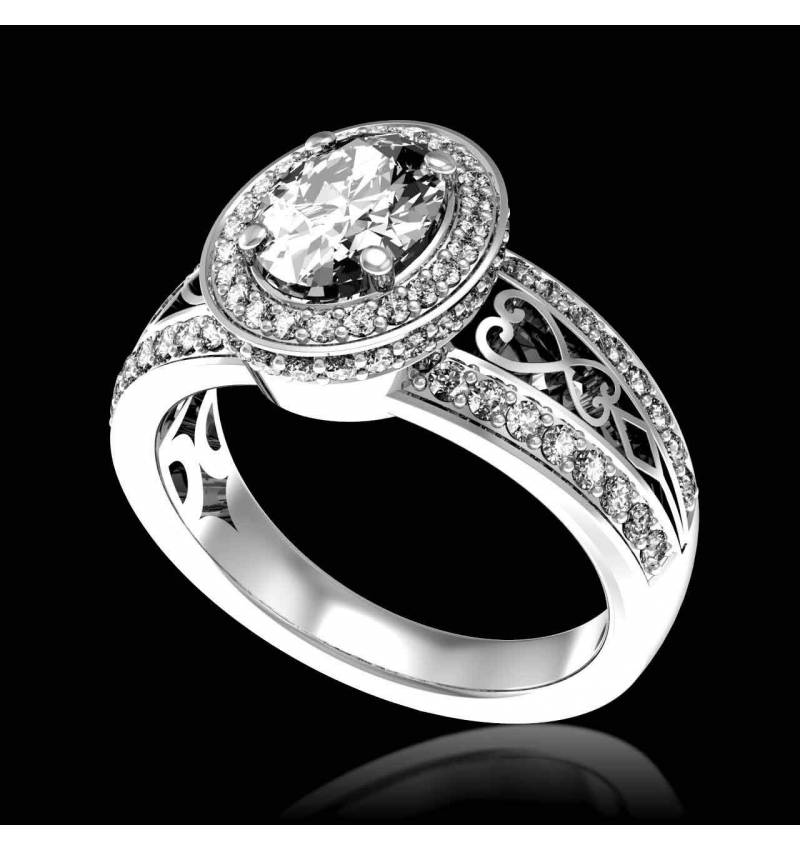 Verlobungsring mit Diamant in Weissgold Tsarine