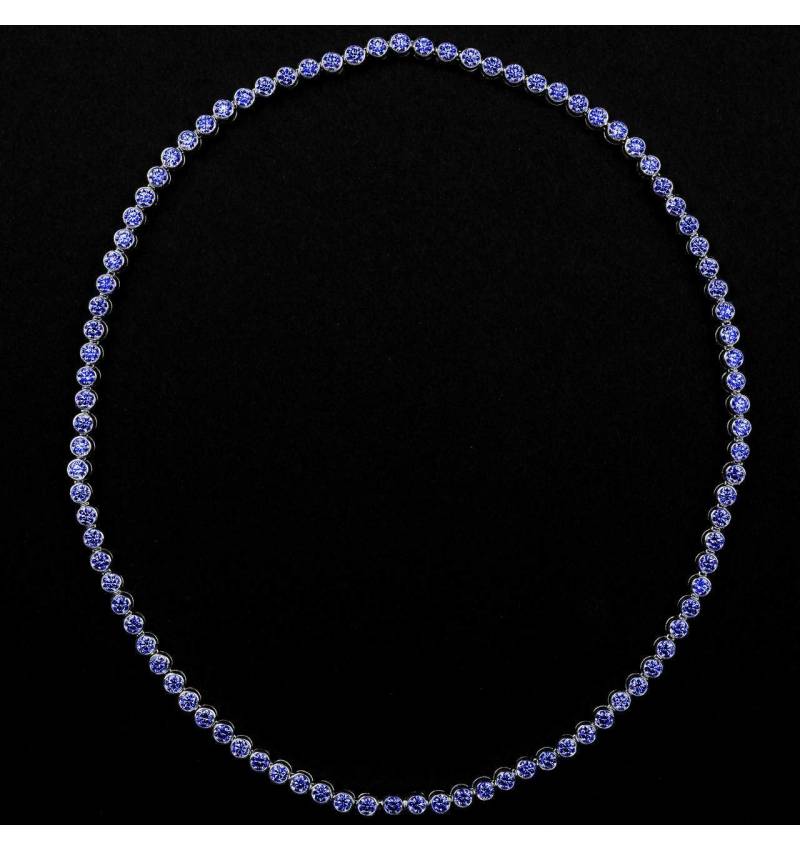 Blaue Saphirkette Perle de diamants