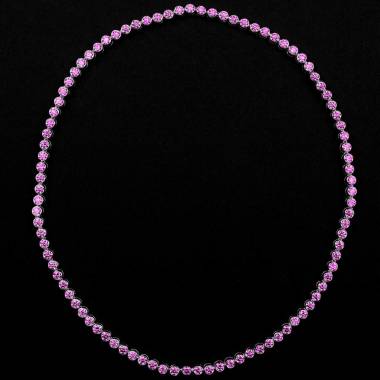 Rosa Saphirkette Perle de diamants