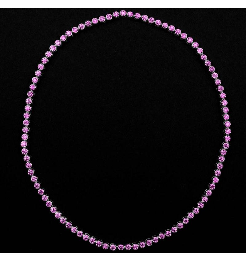 Rosa Saphirkette Perle de diamants