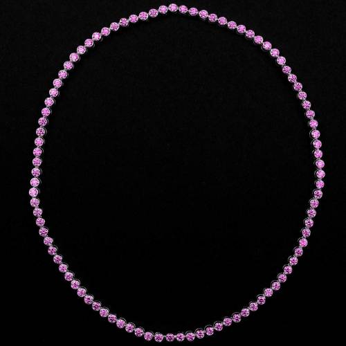 Rosa Saphirkette Perle de diamants