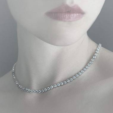 Rosa Saphirkette Perle de diamants