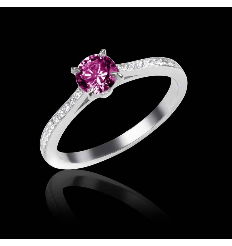 Verlobungsring mit rosa Saphir in Weissgold Elodie Verlobungsring mit rosa Saphir in Weissgold Elodie