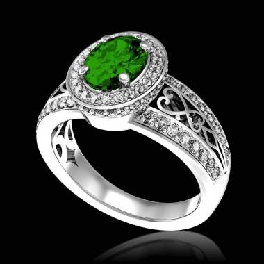 Verlobungsring mit Smaragd in Weissgold Tsarine
