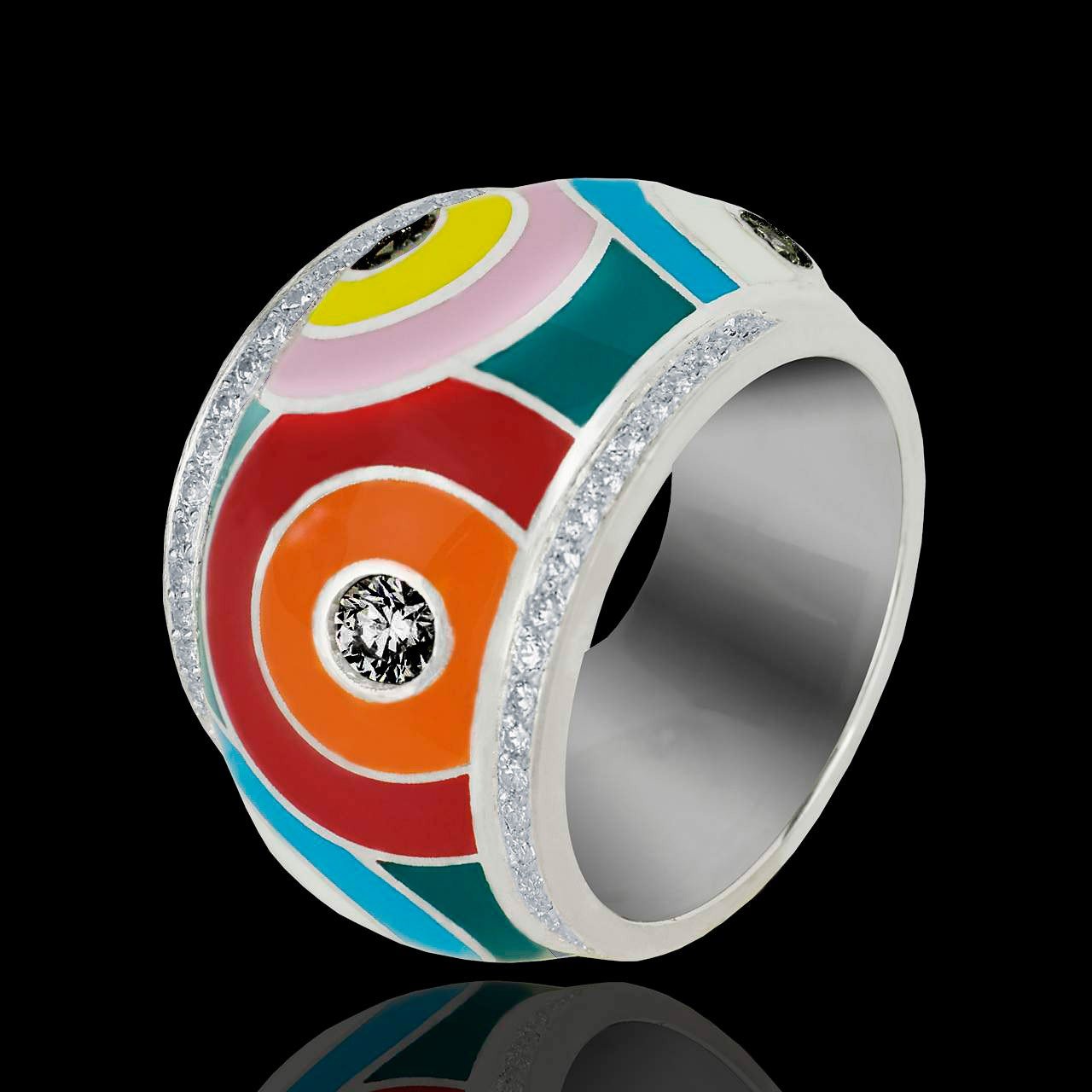 Lackring Mit Schwarzen Diamanten Color Pop