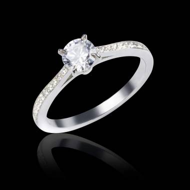 Bague de fiançailles diamant pavage diamant or blanc Elodie