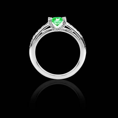 Verlobungsring mit Smaragd in Weissgold Hera