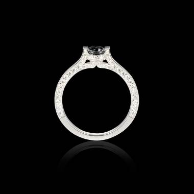 Verlobungsring mit schwarzem Diamant in Weissgold Hera