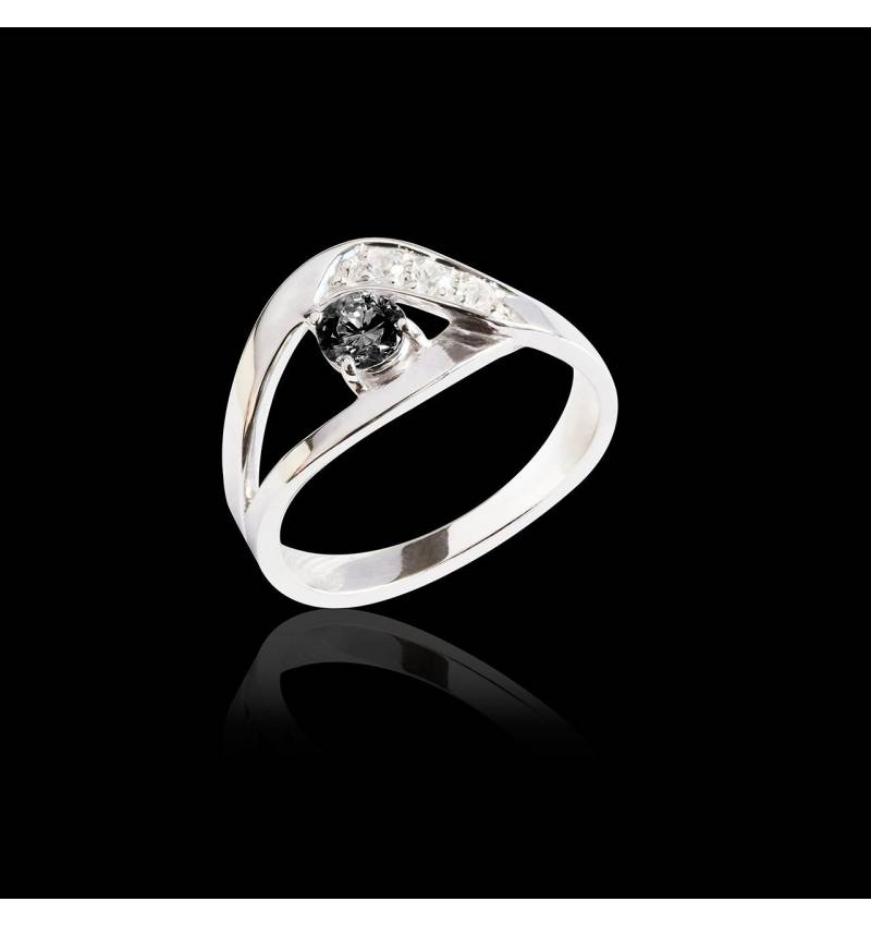 Verlobungsring mit schwarzem Diamant Anaelle