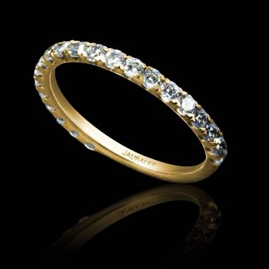 Trauring in Gelbgold mit Diamant Pavé Emilie