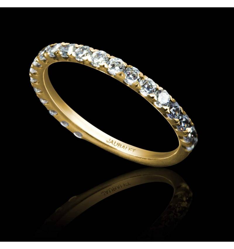 Trauring in Gelbgold mit Diamant Pavé Emilie