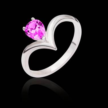 Bague saphir rose Flavie solo