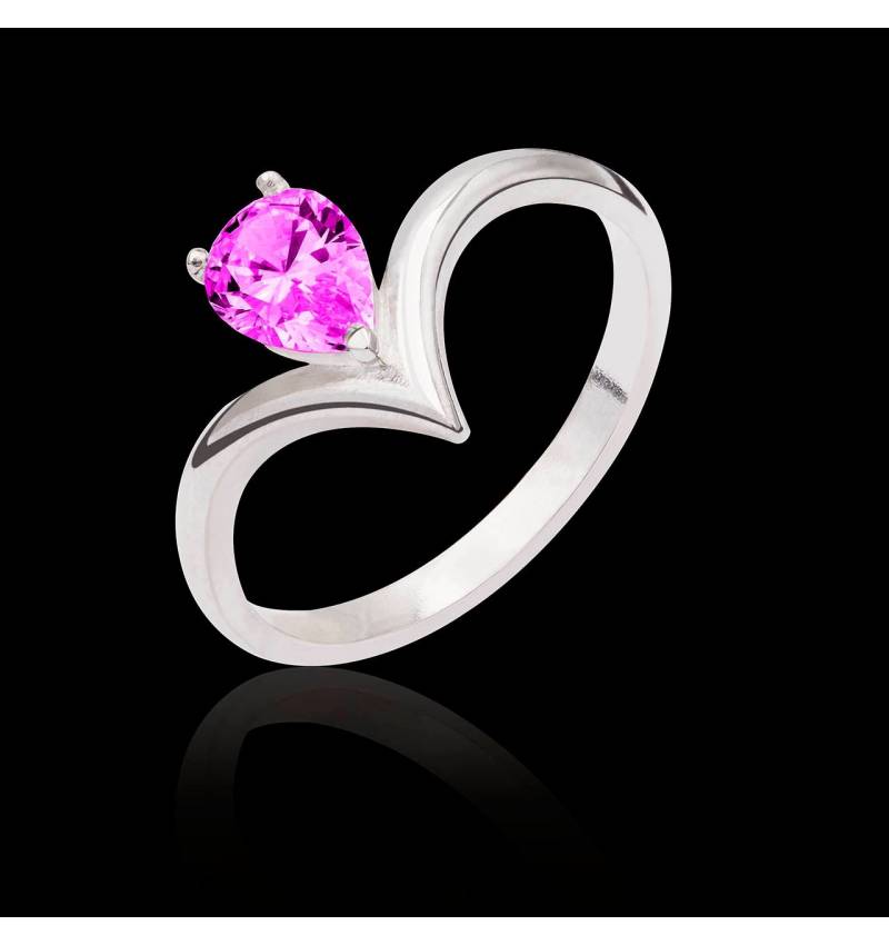 Bague saphir rose Flavie solo