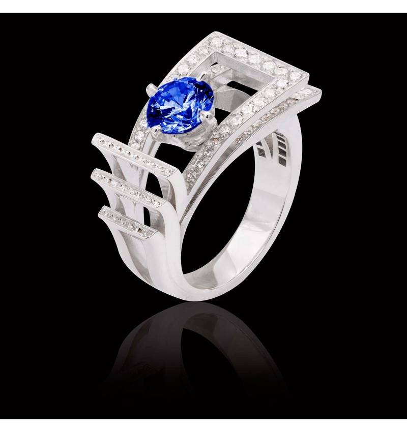 Bague saphir bleu Romanesque