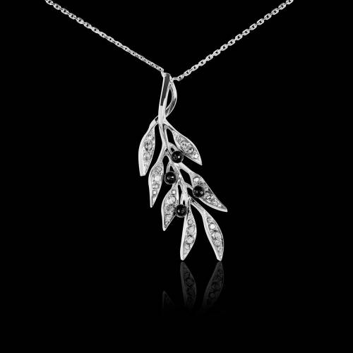 Pendentif diamant Branche d'Olivier