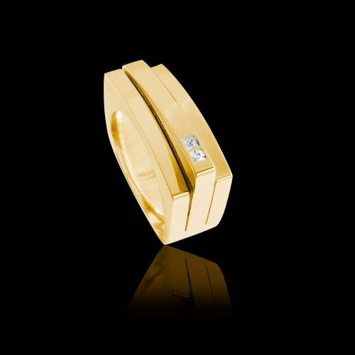 Bague homme or jaune Sensus