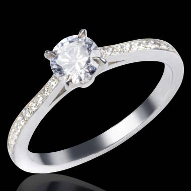 Verlobungsring in Weissgold mit Diamantverzierung Elodie