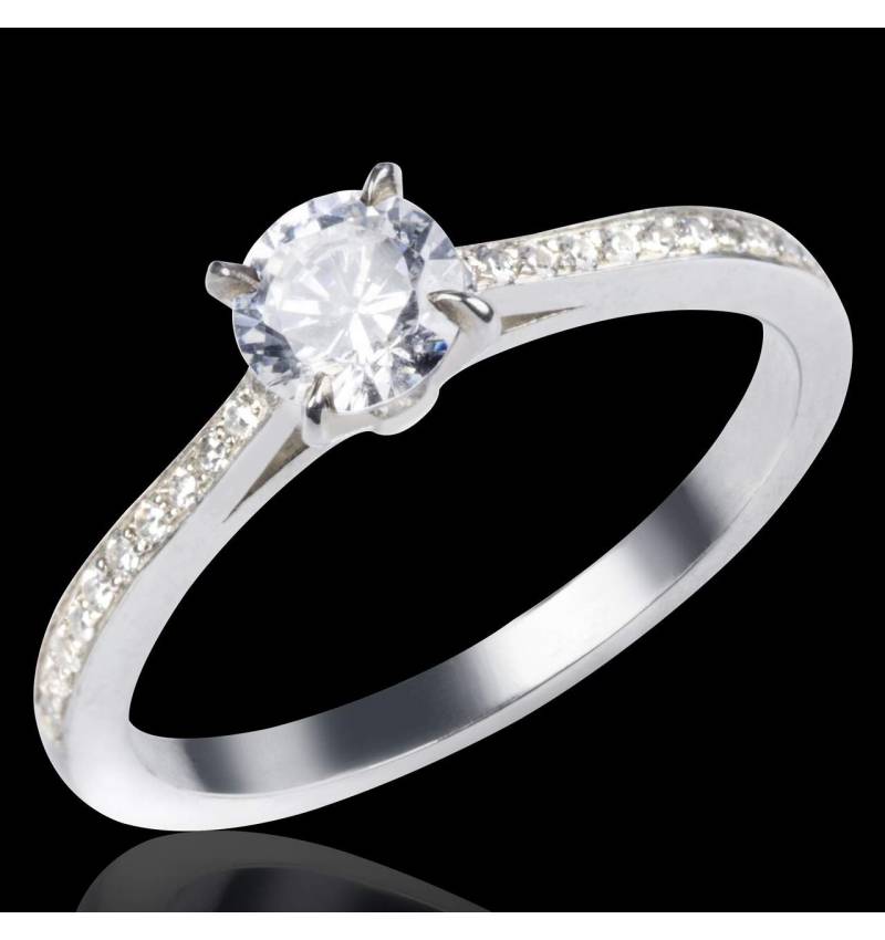 Verlobungsring in Weissgold mit Diamantverzierung Elodie Verlobungsring in Weissgold mit Diamantverzierung Elodie