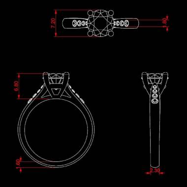 Verlobungsring mit schwarzem Diamant in Weissgold Angela