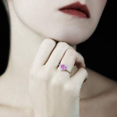 Bague saphir rose Anya