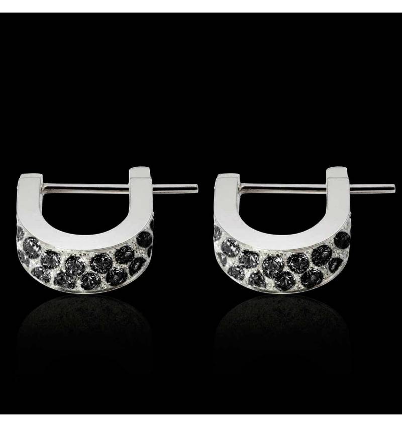 Boucles d'oreilles diamant noir Fuseaux