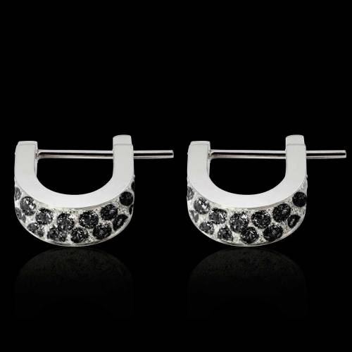 Boucles d'oreilles diamant noir Fuseaux