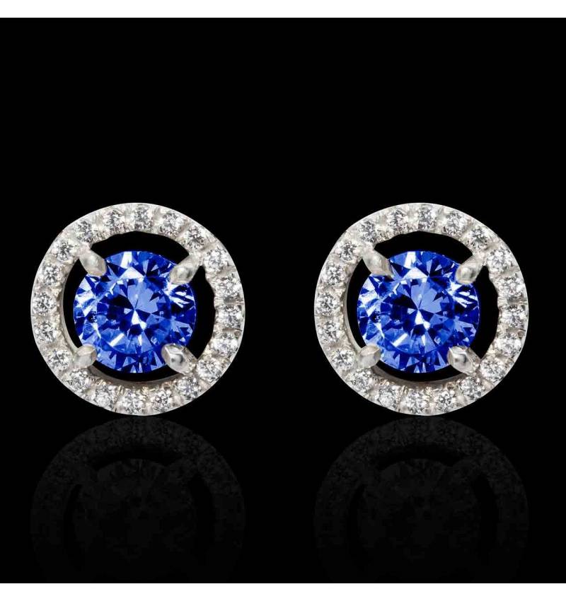 Boucles d'oreilles saphir bleu Soleil