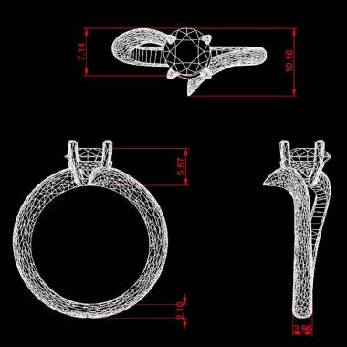 Verlobungsring mit Smaragd in Weissgold Serpentine