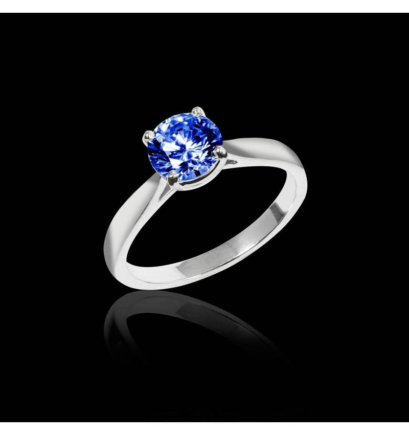 Bague saphir bleu Angela solo