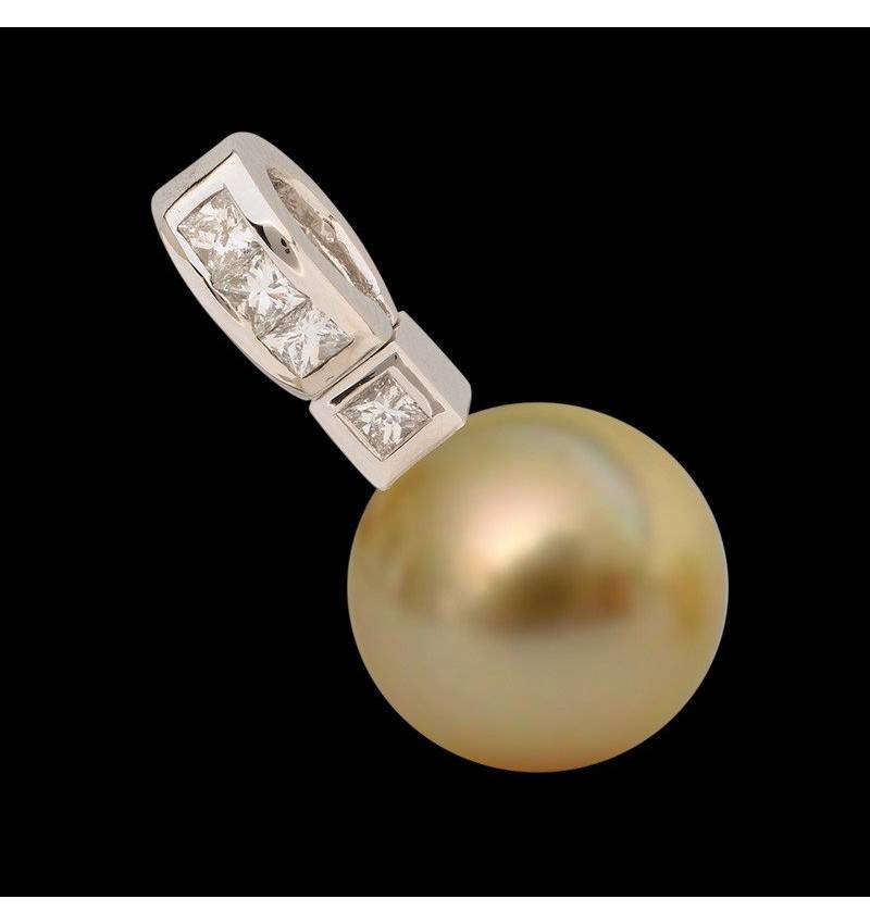 Anhänger mit goldener Perle und Diamant Princess Bora Bora