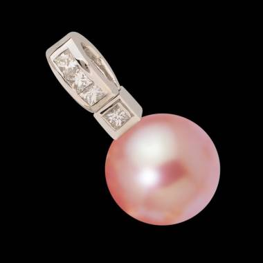 Anhänger mit rosa Perle und Diamant Princess Bora Bora