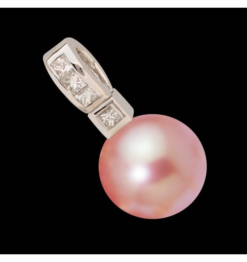 Anhänger mit rosa Perle und Diamant Princess Bora Bora