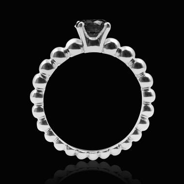 Bague diamant noir perle