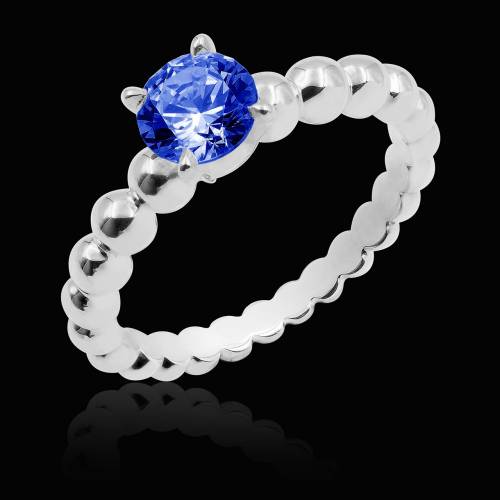 Bague saphir bleu Perle