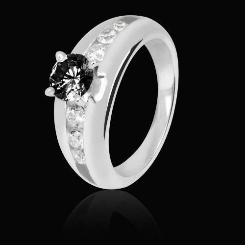 Bague diamant noir Léa