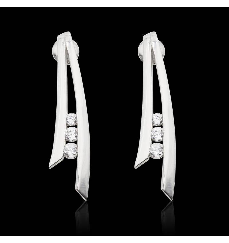 Boucles d'oreilles diamant Trilogie