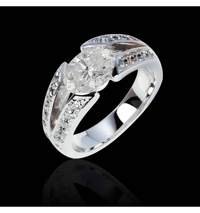 Verlobungsring mit Diamant in Weissgold Isabelle