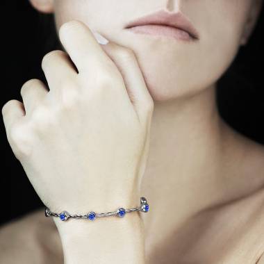 Bracelet saphir bleu Entrelacé