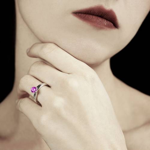 Bague saphir rose Alicia