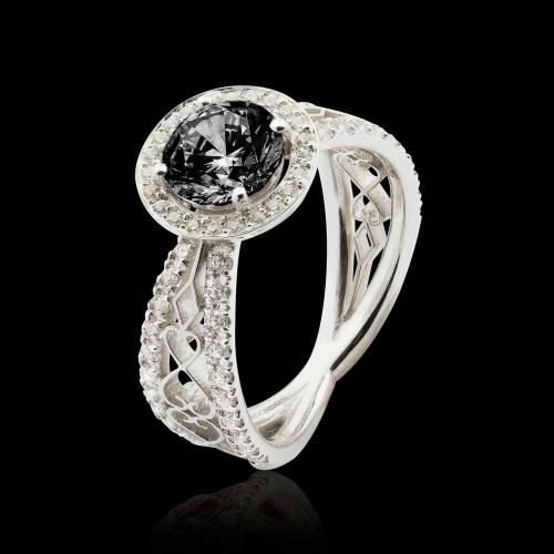 Bague diamant noir Barbara