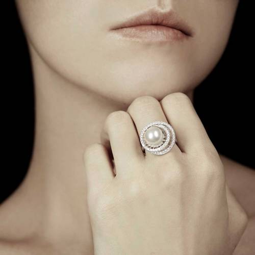 Bague perle blanche Corinne