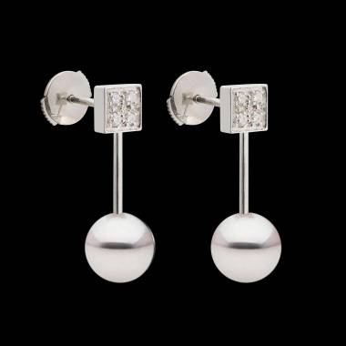 Boucles d'oreilles perle et diamant Archipel