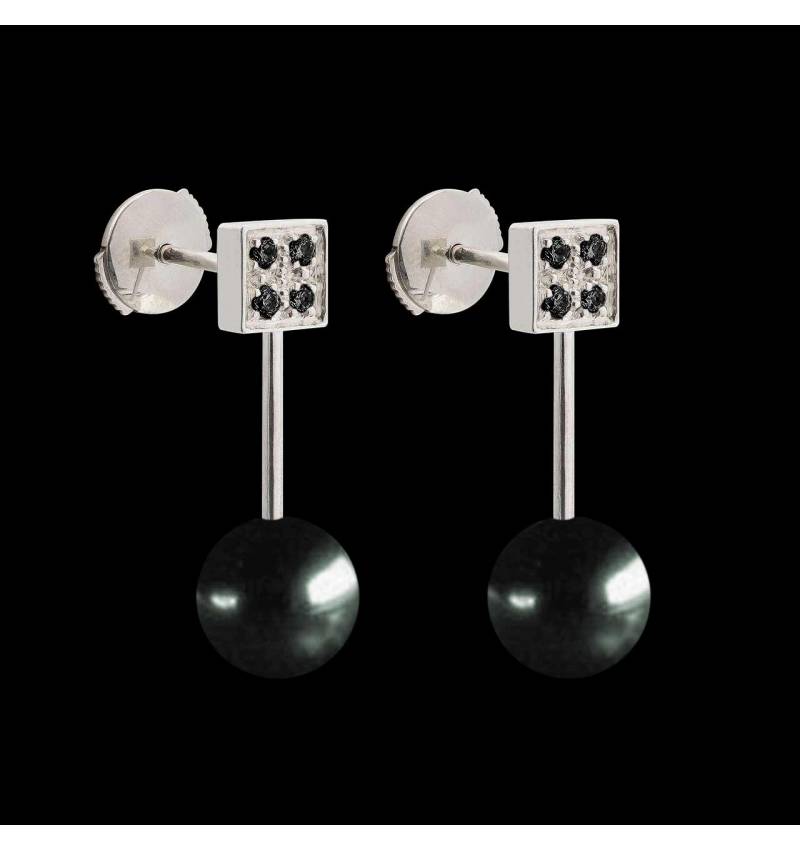 Boucles d'oreilles perle noire Tahiti Archipel