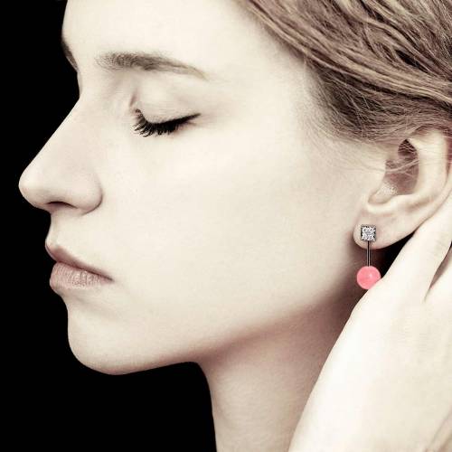 Boucles d'oreilles perle rosée Archipel