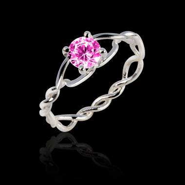 Bague Tourmaline rose Entrelassée