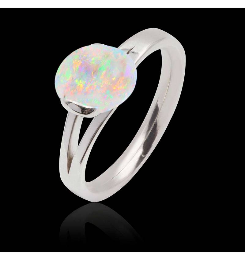 Bague opale blanche Florine