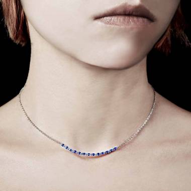 Collier saphir bleu Ligne