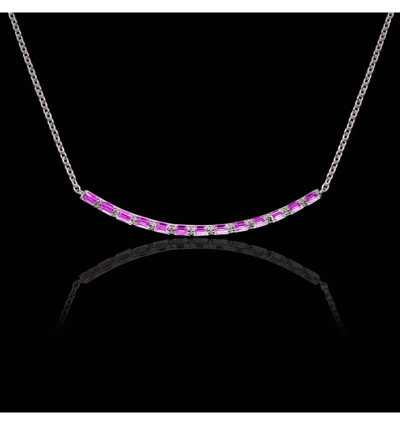 Collier saphir rose Ligne