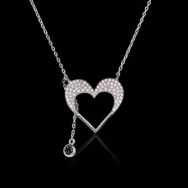 Pendentif diamant noir Coeur d'Amour